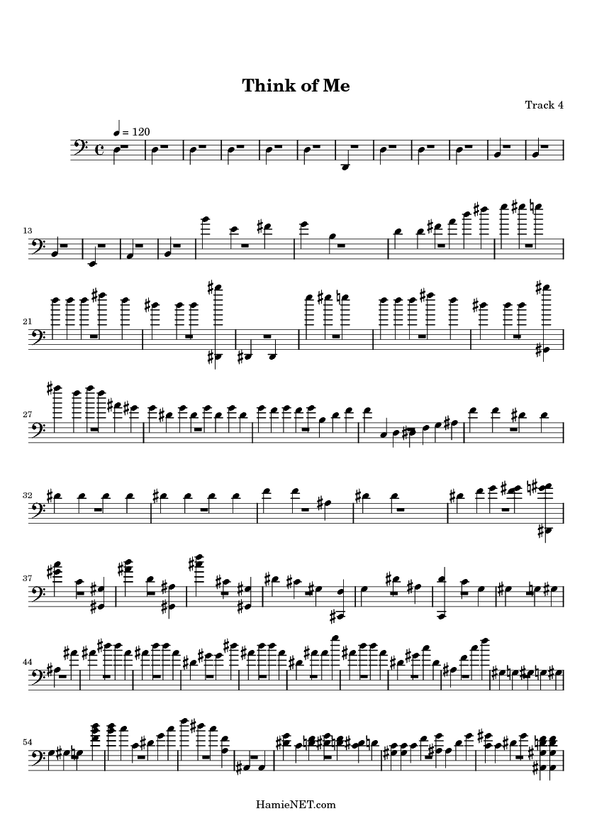 think of me sheet music with lyrics