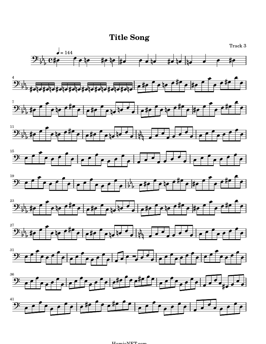 Title Song Sheet Music Title Song Score •