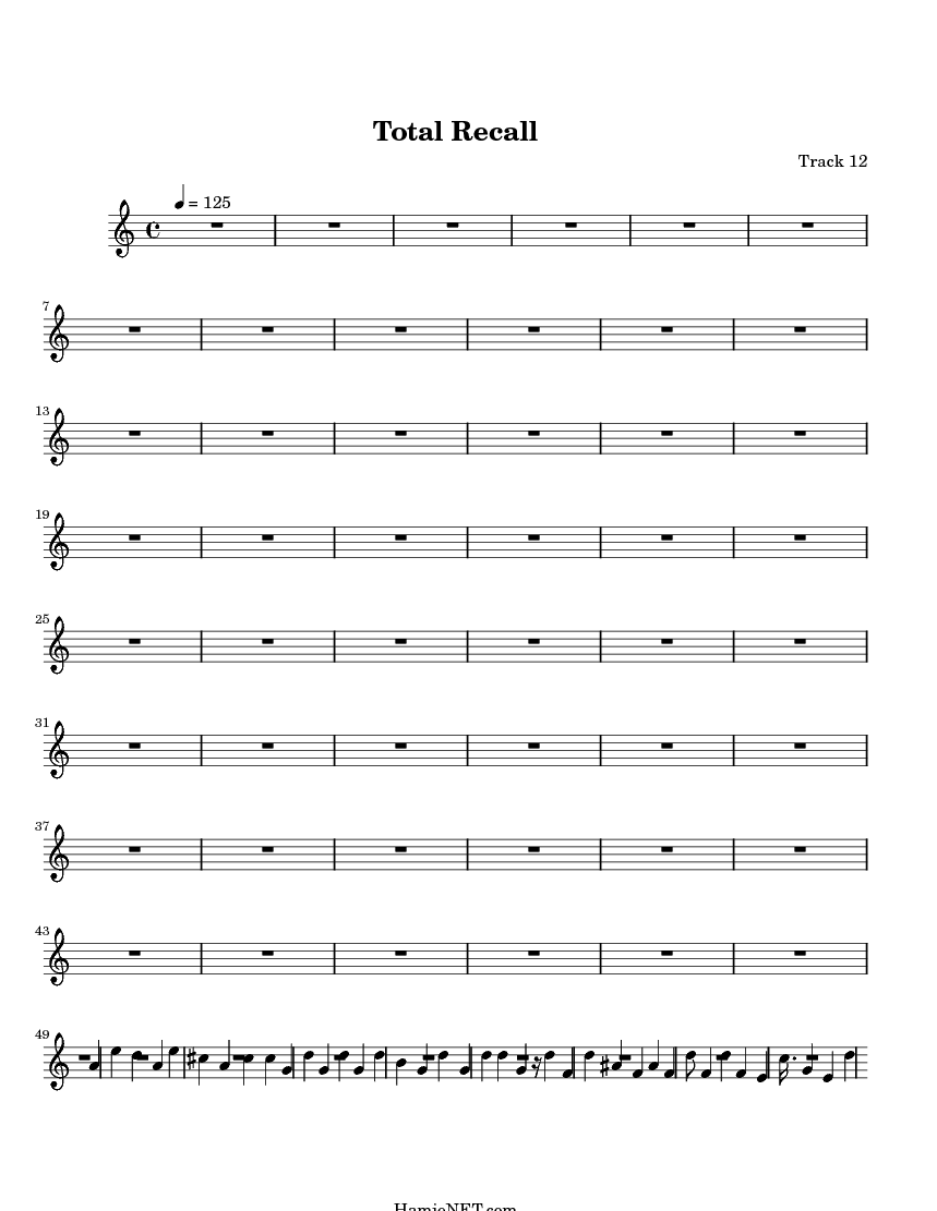 total recall sheet music total recall score hamienet com total sheet music