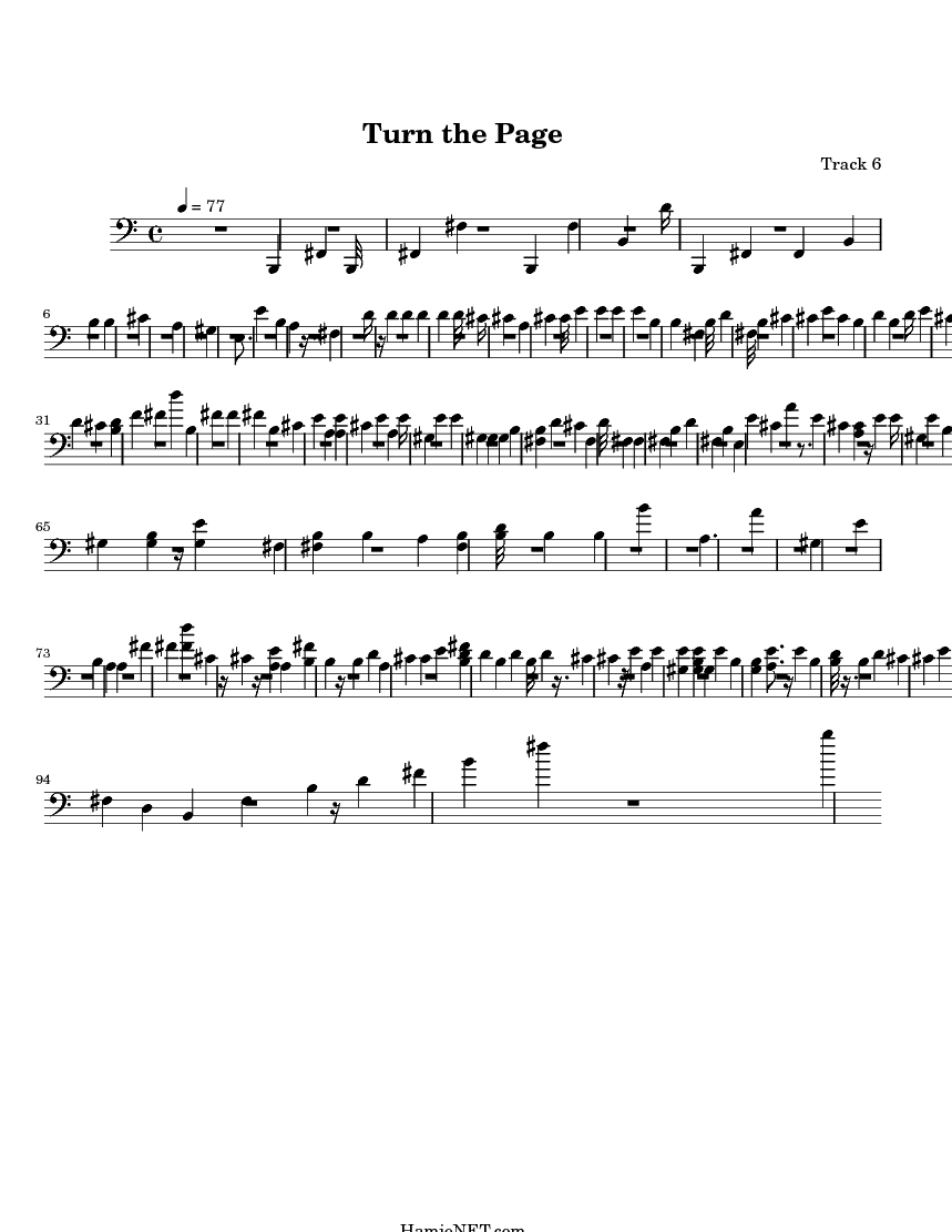 Turn the Page Sheet Music Turn the Page Score •