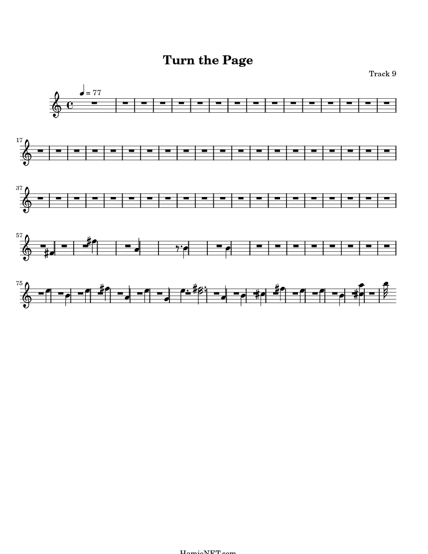 Turn the Page Sheet Music Turn the Page Score •