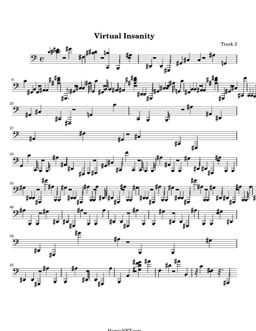 Virtual Insanity Sheet Music Virtual Insanity Score