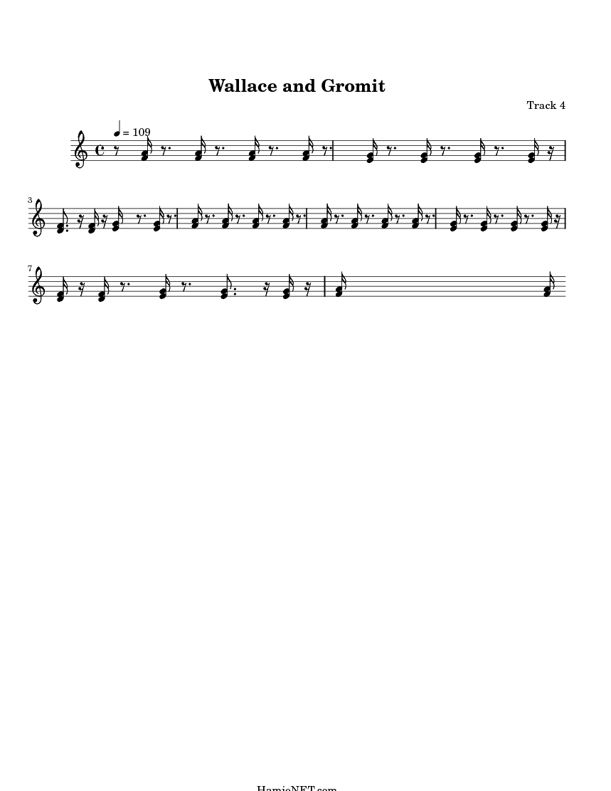 Wallace and Gromit Sheet Music Wallace and Gromit Score •