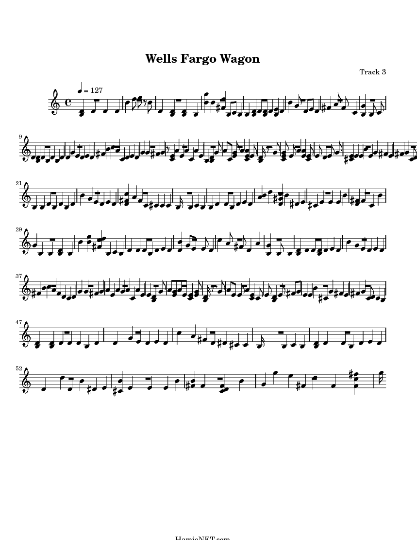 Wells Fargo Wagon Sheet Music - Wells Fargo Wagon Score • HamieNET.com