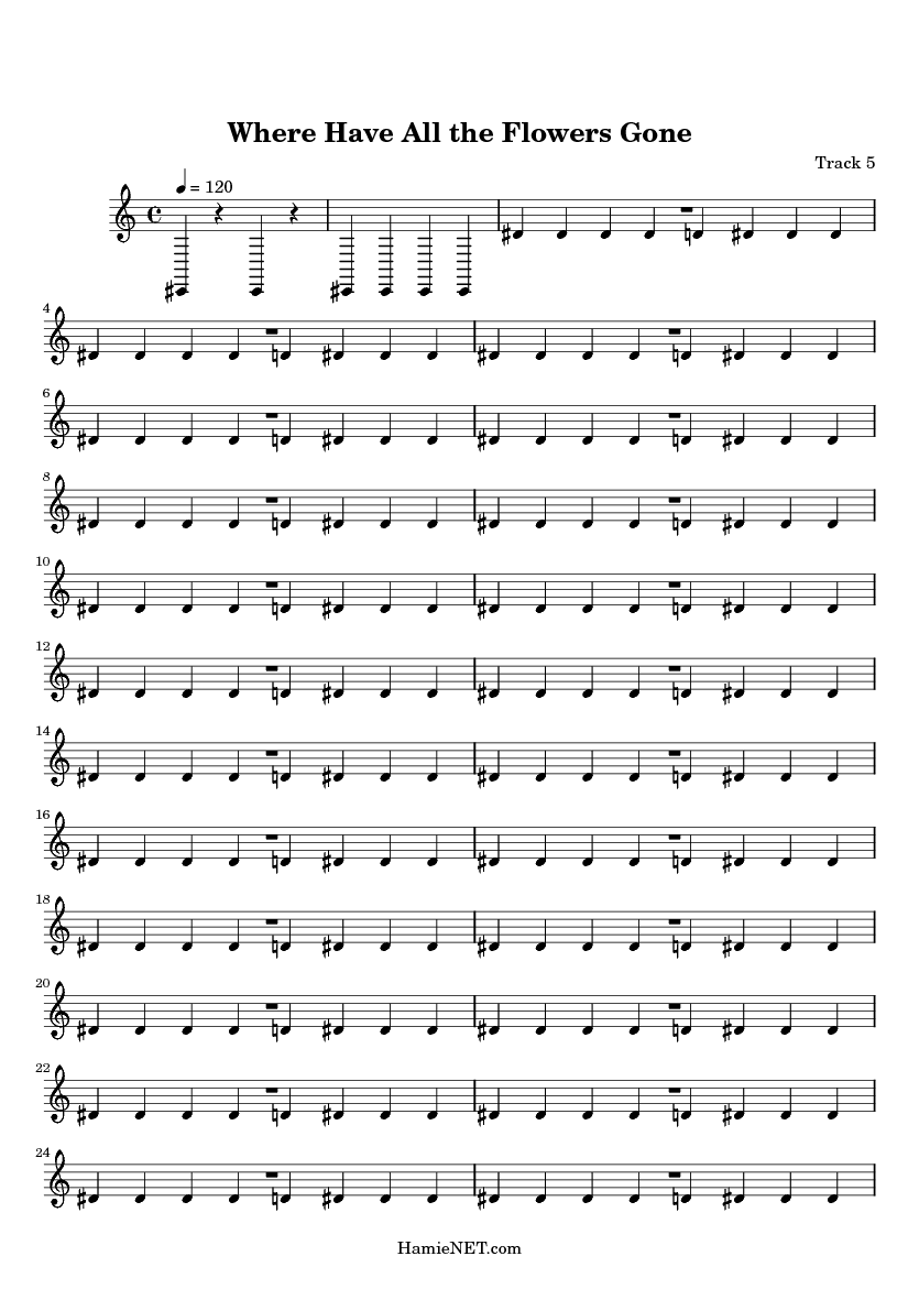 Where Have All the Flowers Gone Sheet Music Where Have All the