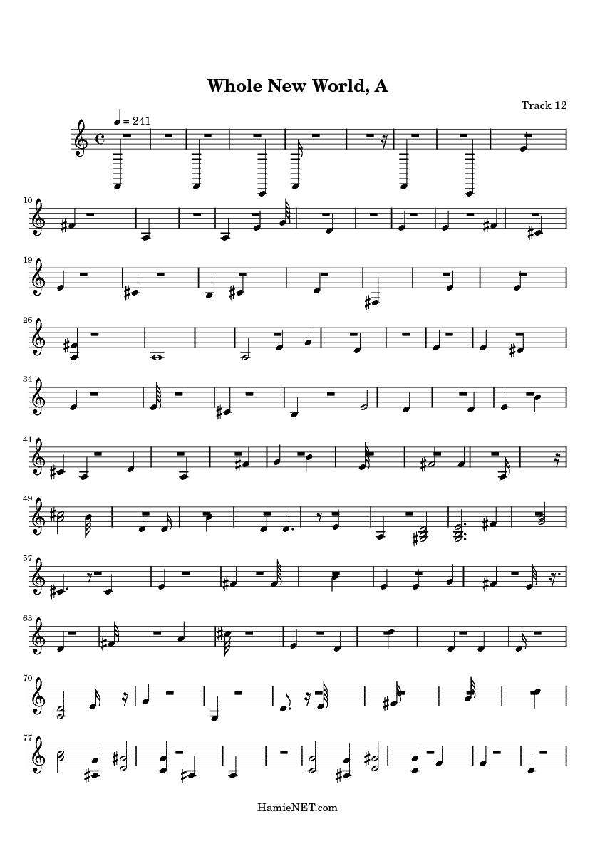 A Whole New World Sheet Music