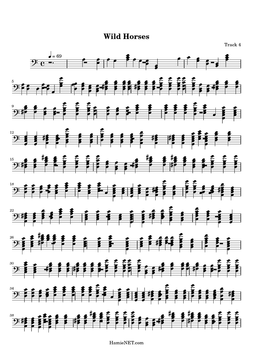 Wild Horses Sheet Music Wild Horses Score •