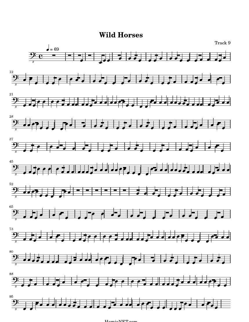 Wild Horses Sheet Music Wild Horses Score •