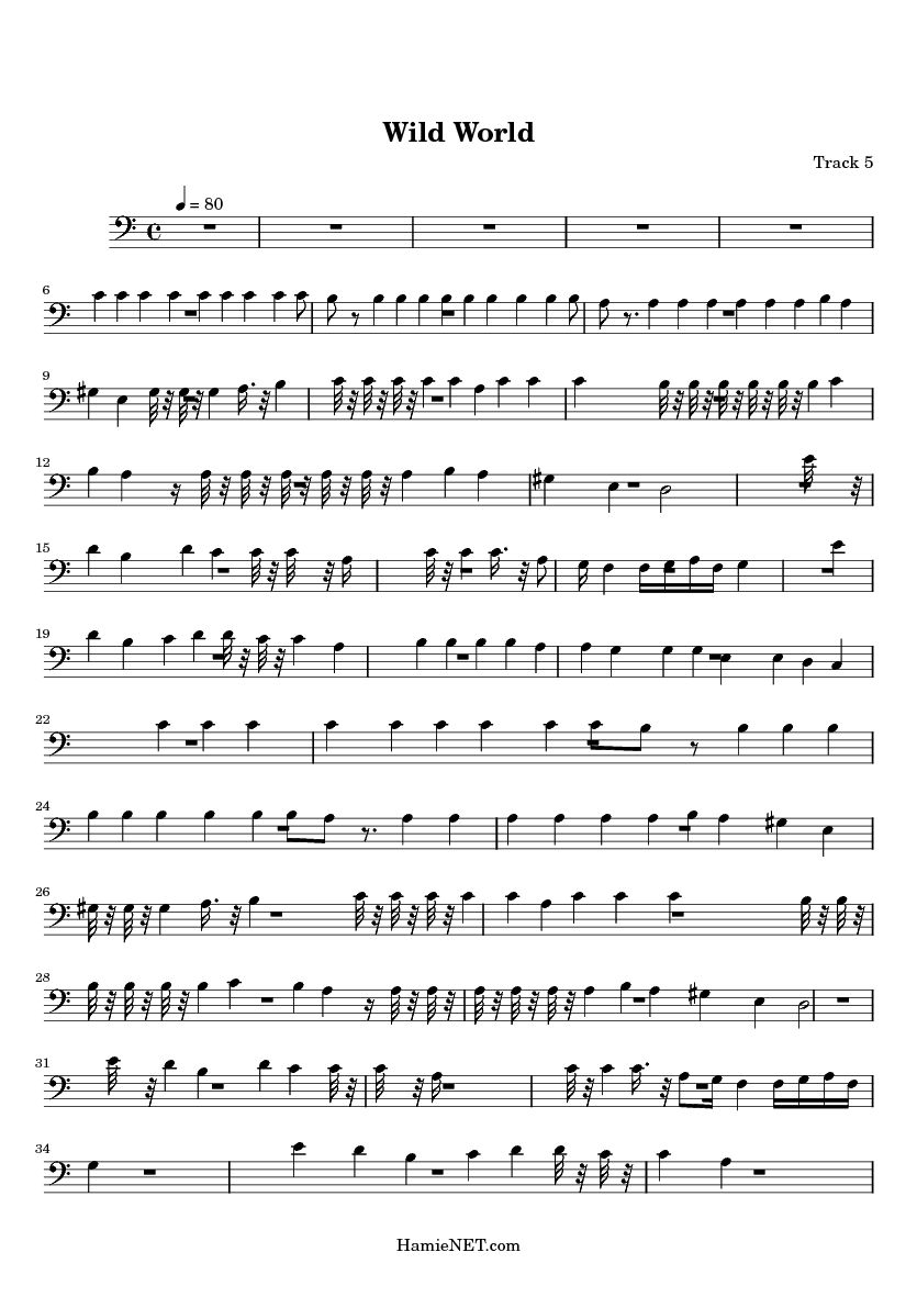 Wild World Sheet Music Wild World Score •