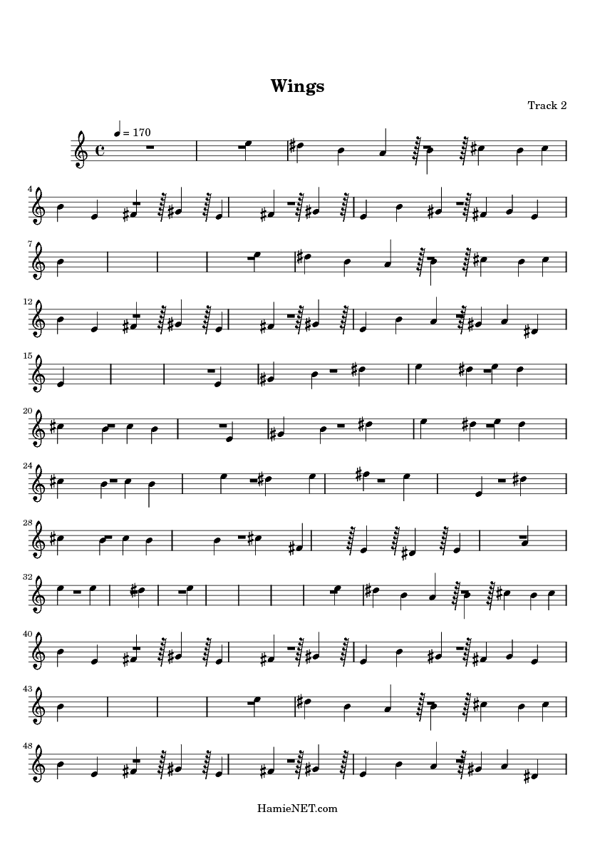 Wings Sheet Music Wings Score •