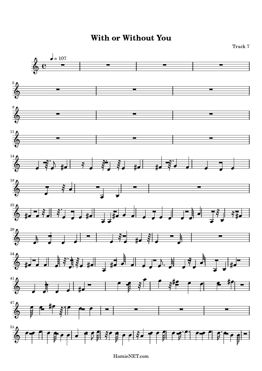 with or without you sheet music with or without you score with or without you sheet music