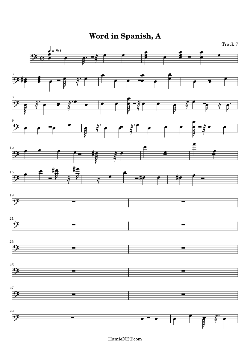 A Word in Spanish Sheet Music A Word in Spanish Score •
