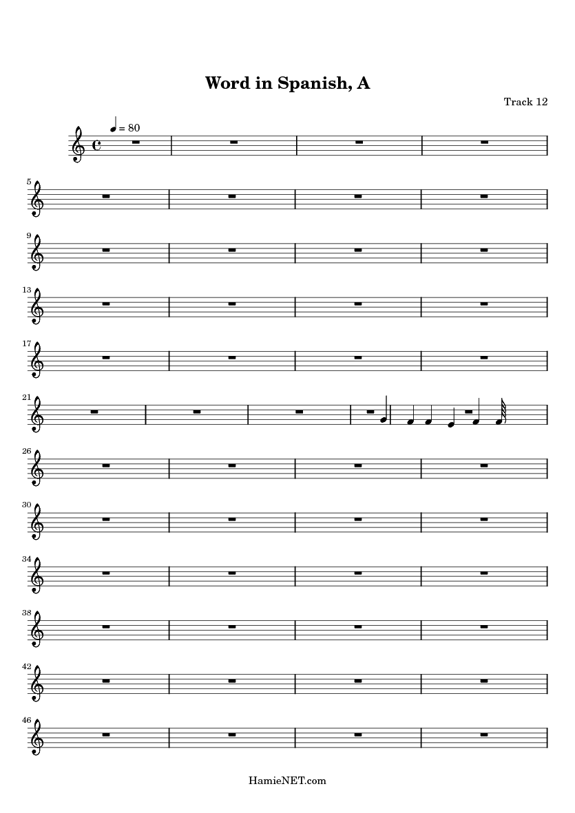 A Word in Spanish Sheet Music A Word in Spanish Score •