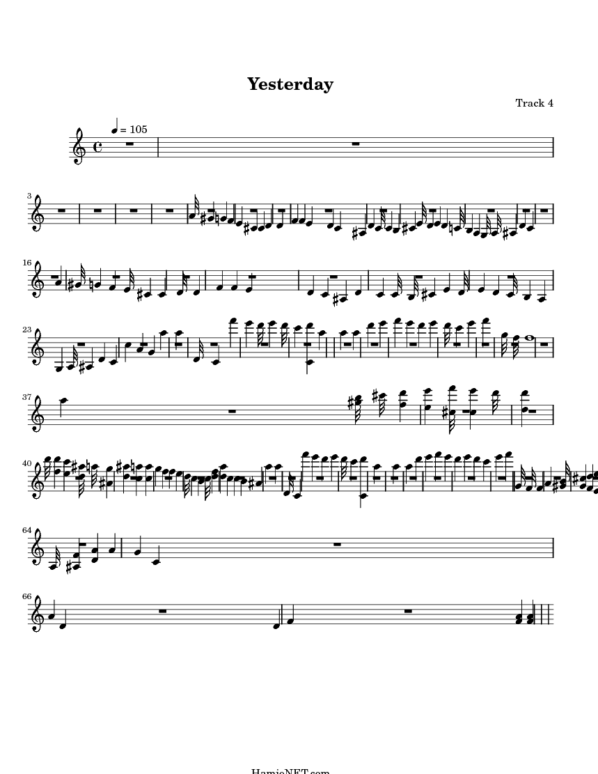 Yesterday Sheet Music - Yesterday Score • HamieNET.com