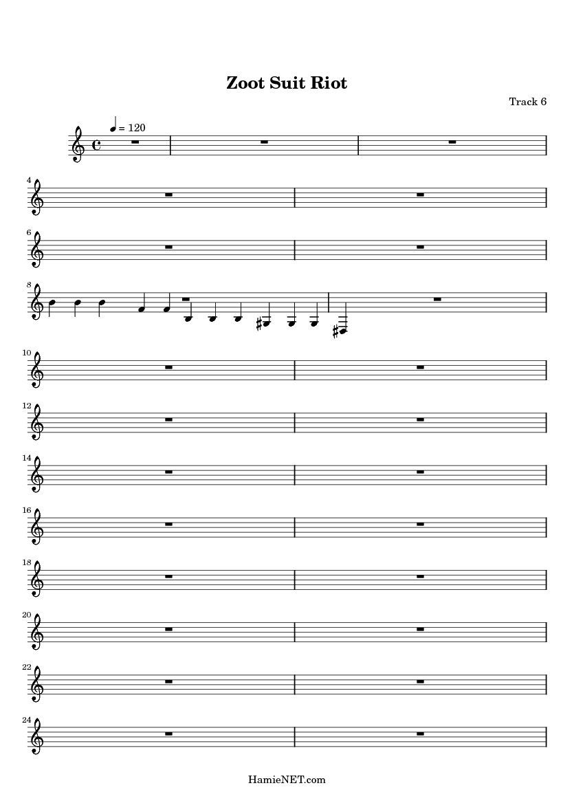 Zoot Suit Riot Sheet Music Zoot Suit Riot Score •