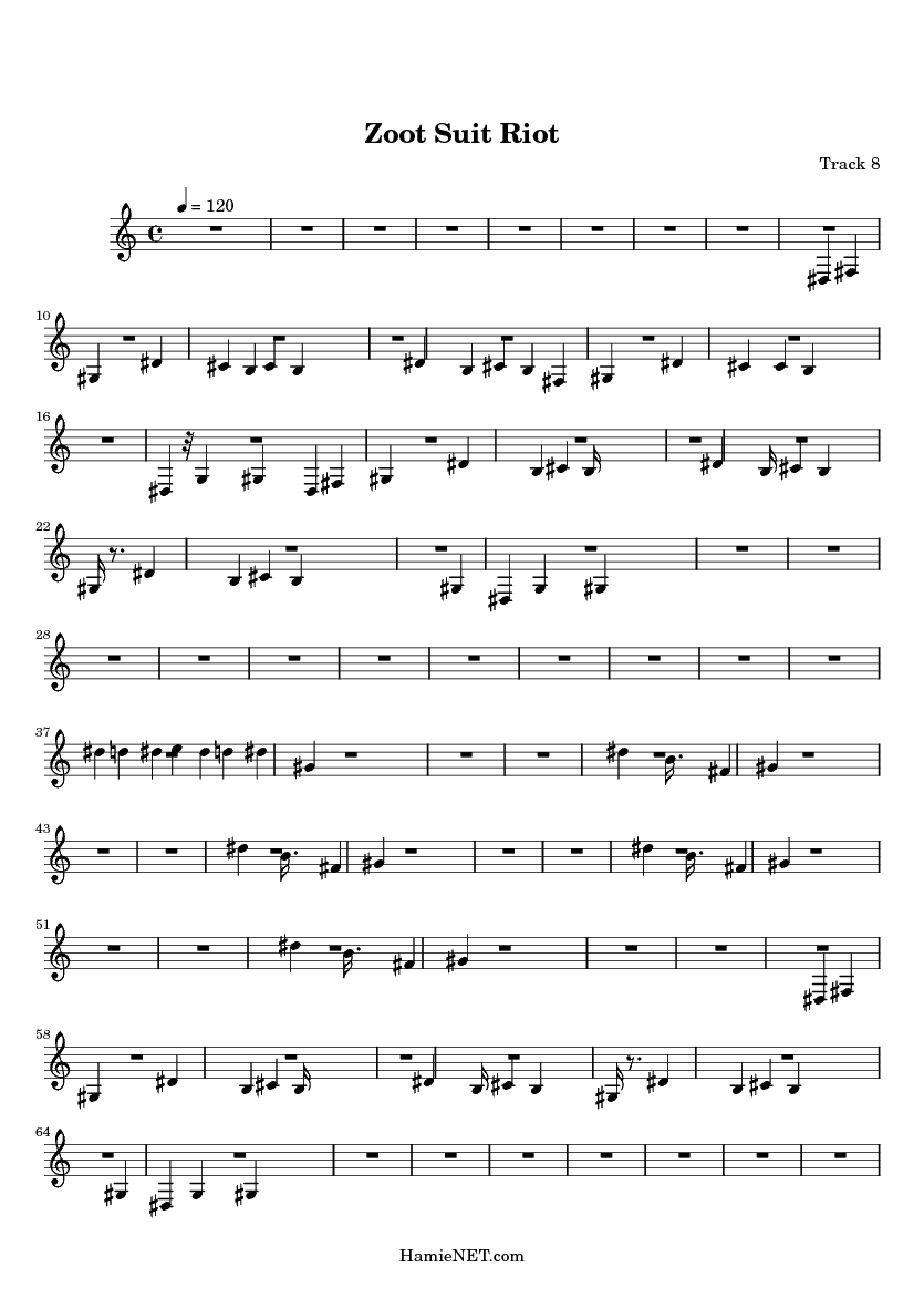 Zoot Suit Riot Sheet Music Zoot Suit Riot Score •